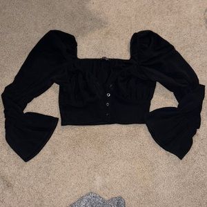 Size 10 Nasty Gal Black button up shirt